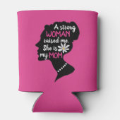 Inspirerend Sterke Vrouw Roze Moederdag Blikjeskoeler (Achterkant)