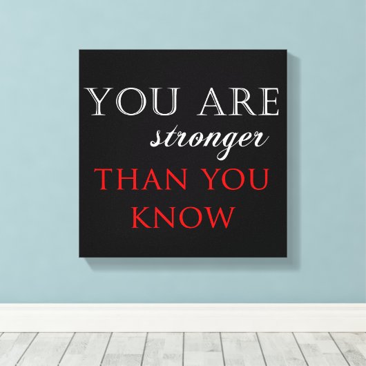 Inspirerend Sterkte Citaat Canvas Afdruk (Insitu (Houten vloer))