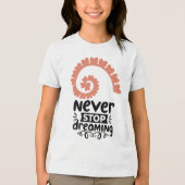 Inspirerend "Stop nooit met dromen" Motivatie Tri-Blend Shirt (Voorkant)