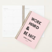 Inspirerend succesquote Pastel Pink Typography Planner (Display)