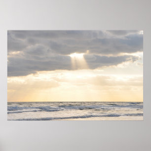 Inspirerend Sun Rays Paring Clouds Poster