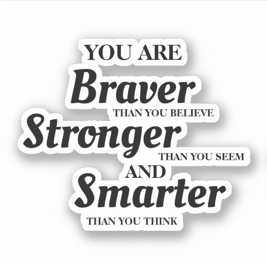 Inspirerend tekstbalk Sterkere slimmer Sticker (Voorkant)