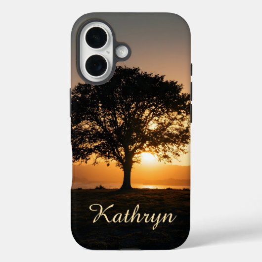 Inspirerend Tree Sunset Silhouette Hope Gift Case-Mate iPhone Case (Achterkant)