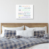 Inspirerend typografie Wees blij Canvas Afdruk (Insitu (Slaapkamer))