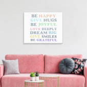 Inspirerend typografie Wees blij Canvas Afdruk (Insitu (Woonkamer))