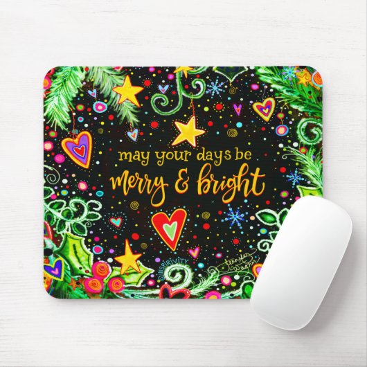Inspirerend vakantie Vrolijk helder kerstfeest Muismat (Met muis)