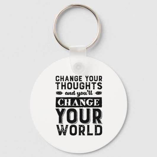 Inspirerend verandering in de wereld van je denkwi sleutelhanger (Voorkant)