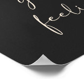 Inspirerend verheffende positiviteitsquote in zwar poster (Hoek)