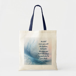 Inspirerend versterkende psalm 91:4 onder zijn vle tote bag