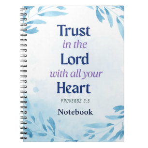 Inspirerend vertrouwen in de Heer Religieus Blauw Notitieboek