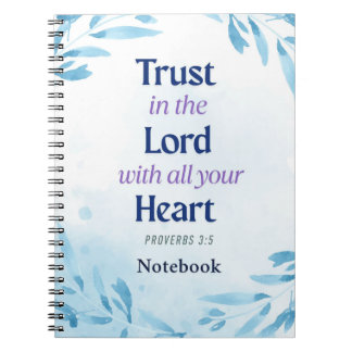 Inspirerend vertrouwen in de Heer Religieus Blauw Notitieboek