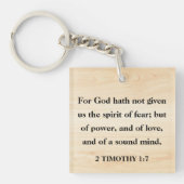 Inspirerend verzen 2Timotheüs 1:7 Aangepaste monog Sleutelhanger (Voorkant)