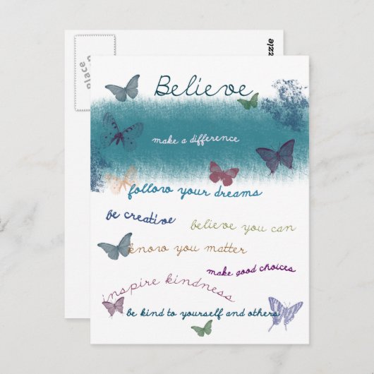 Inspirerend vlinders briefkaart (Voorkant / Achterkant)