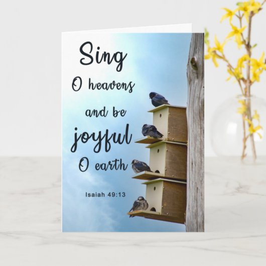 Inspirerend vogelWenskaart Kaart (Gele Bloem)