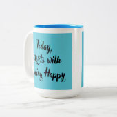 Inspirerend voor dagelijks motivatie tweekleurige koffiemok (Voorkant links)