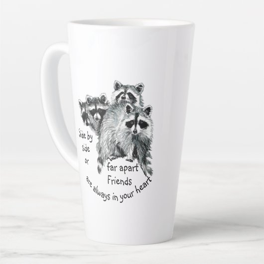Inspirerend vrienden altijd in uw hartcitaat latte mok (Linkerhoek)