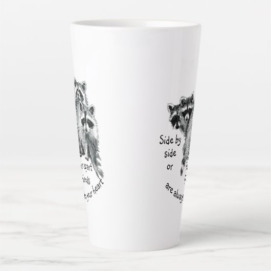 Inspirerend vrienden altijd in uw hartcitaat latte mok (Voorkant)