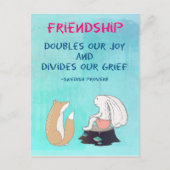 Inspirerend vriendschap QuoteCute Animal Sketch Briefkaart (Voorkant)