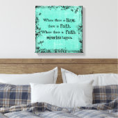 Inspirerend waar hoop is, Faith Quote Canvas Afdruk (Insitu (Slaapkamer))