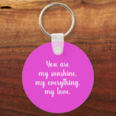 Inspirerend Waterverf Flower Quote Paarse Roze Sleutelhanger (Achterkant)
