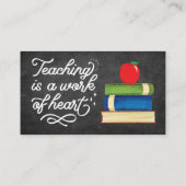 Inspirerend Waterverf van leraar Apple Chalkboard Visitekaartje (Achterkant)