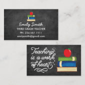 Inspirerend Waterverf van leraar Apple Chalkboard Visitekaartje (Voorkant / Achterkant)