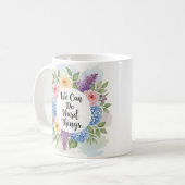 Inspirerend We Kunnen Moeilijke Dingen Doen Bloems Koffiemok (Voorkant links)