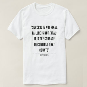 Inspirerend Winston Churchill citaat Typografie D T-shirt