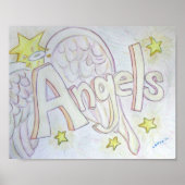 Inspirerend Woord Engelen Art Poster Print (Voorkant)