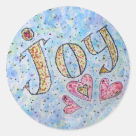 Inspirerend woord "Joy"-sticker Ronde Sticker