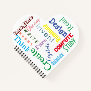 Inspirerend woorden Colorful Students Hart Notitieboek