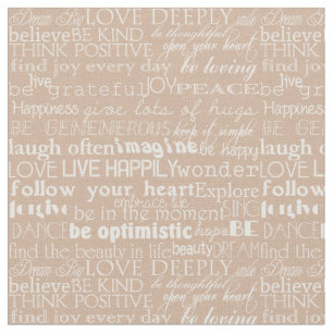 Inspirerend woorden Cream en White Typografie Stof