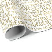 Inspirerend woorden goud cadeaupapier (Rol Hoek)