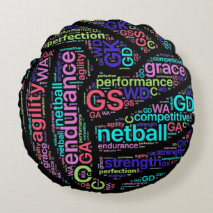 Inspirerend woorden Netball Ball-ontwerp Rond Kussen
