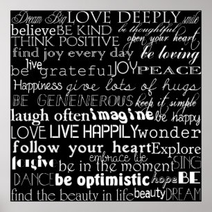 Inspirerend woorden poster