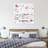Inspirerend woorden Roos bloemblaadjes Canvas Afdruk (Insitu (Slaapkamer))