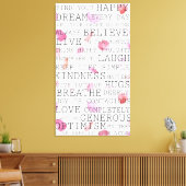 Inspirerend woorden Rozen bloemblaadjes Canvas Afdruk (Insitu (Woonkamer))