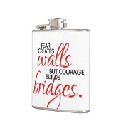 Inspirerend woorden stimuleren bouwt bruggen heupfles (Links)