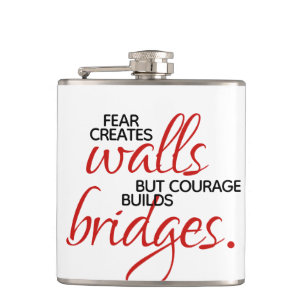 Inspirerend woorden stimuleren bouwt bruggen heupfles