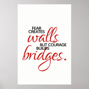 Inspirerend woorden stimuleren bouwt bruggen poster