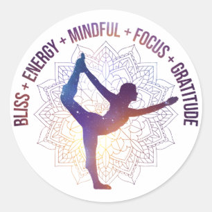 Inspirerend woorden voor dankbaarheid yoga zijn bl ronde sticker