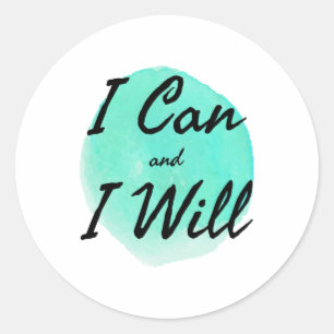 inspirerend woorden voor werk en succes ronde sticker