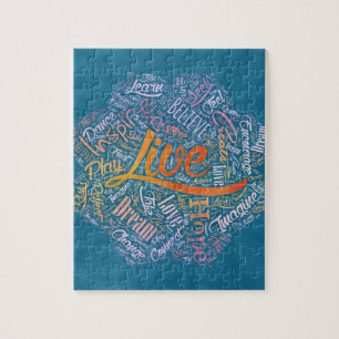 Inspirerend Word Cloud Art in Lotus Legpuzzel