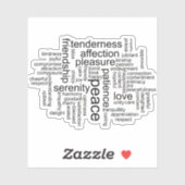 Inspirerend Word Cloud voor Vrede en Liefde Sticker (Vel)