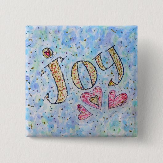 Inspirerend Word "Joy"-Button Vierkante Button 5,1 Cm (Voorkant)