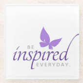 Inspirerend worden geïnspireerd elke dag een boter glazen onderzetter (Voorkant)