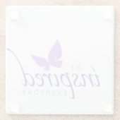 Inspirerend worden geïnspireerd elke dag een boter glazen onderzetter (Achterkant)