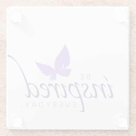 Inspirerend worden geïnspireerd elke dag een boter glazen onderzetter (Achterkant)