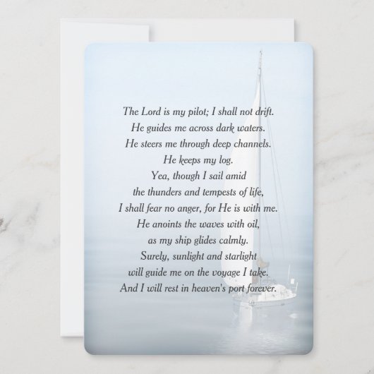 Inspirerend zeeman vers begrafenisprogramma kaart (Voorkant)