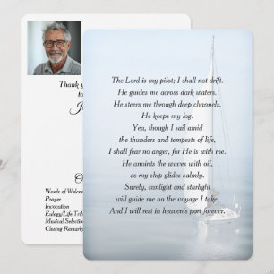Inspirerend zeeman vers begrafenisprogramma kaart